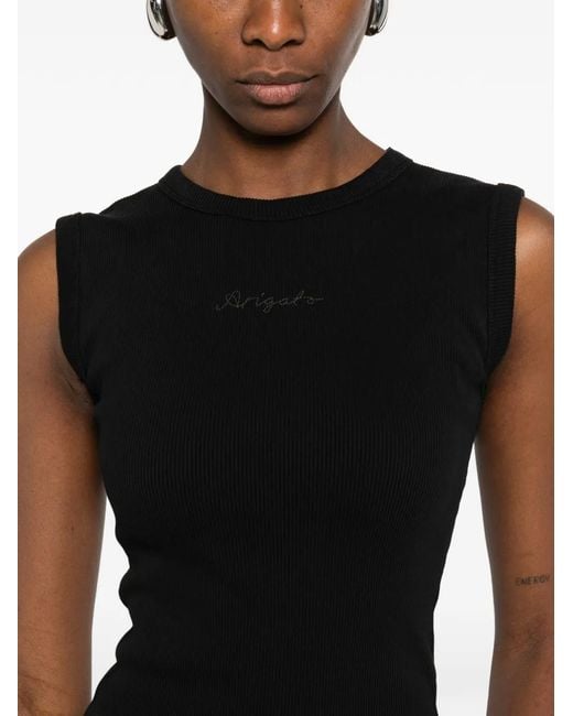 Axel Arigato Black Ribbed Knit Top