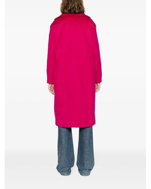 Herno Pink Double-Breast Virgin Wool Coat