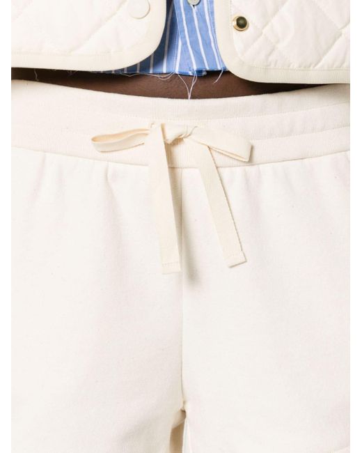 Jil Sander White Drawstring Jersey Mini Shorts