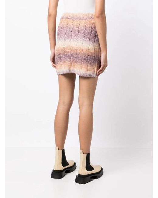 ROKH Pink Striped Cable-Knit Mini Skirt