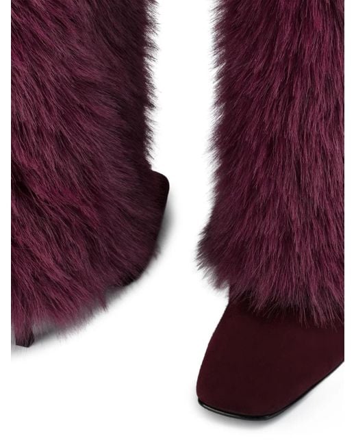 Le Silla Purple 110Mm Andy Suede Cuffed Boots