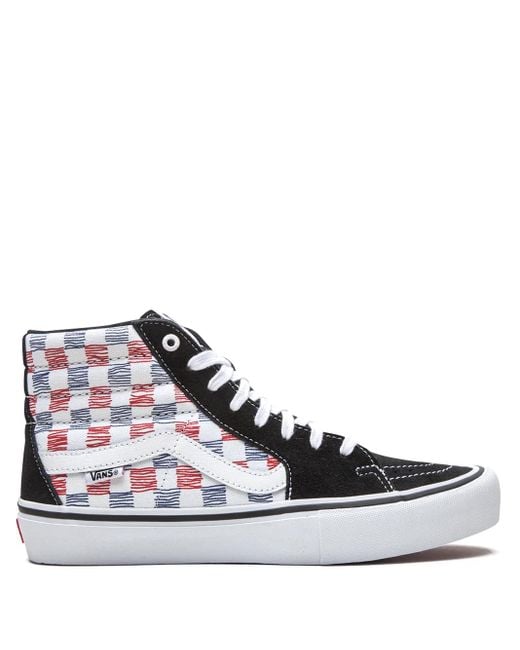 Vans Blue Sk8-Hi "Sketched Checkerboard" Sneakers for men