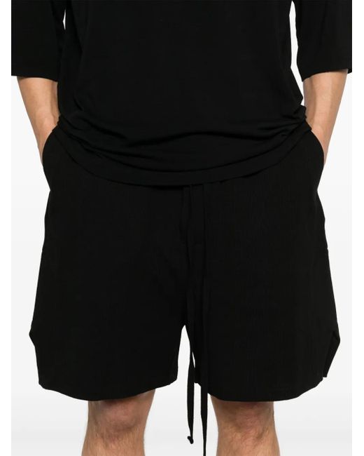 Thom Krom Black Waffle-Effect Track Shorts for men