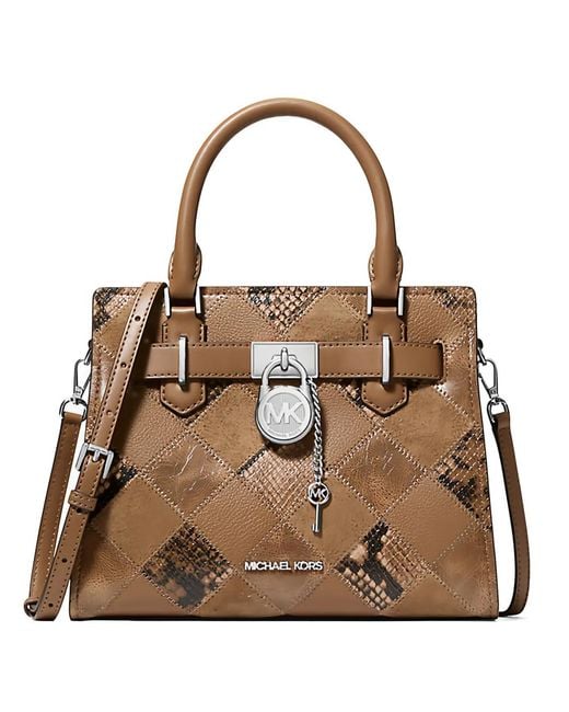 Michael Kors Brown Quilted Padlock Satchel