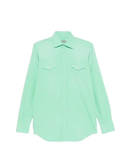 Sartorio Napoli Green Texas Chest-Pocket Shirt for men