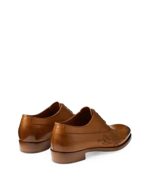 Jimmy Choo Brown Vine Lace-Up Oxford Shoes for men
