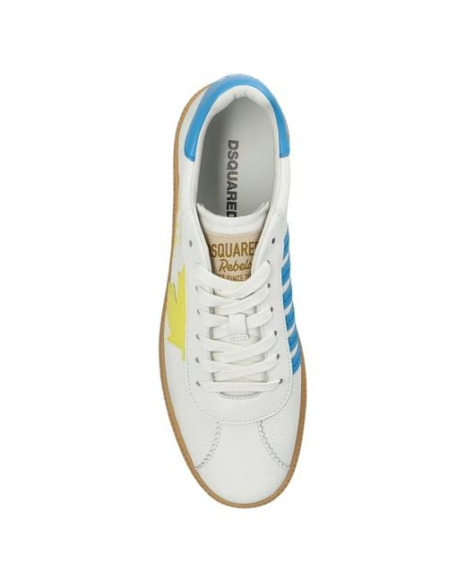 DSquared² Blue Rebel Striped Sneakers