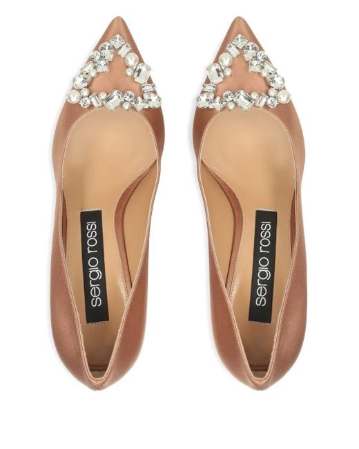 Sergio Rossi Pink 75Mm Satin-Finish Pumps