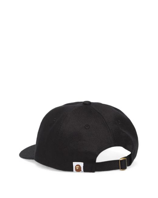 A Bathing Ape Black Logo-Patch Panelled Baseball Cap