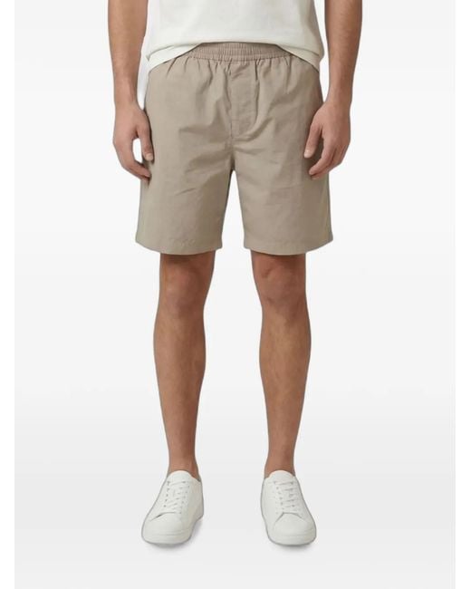 Emporio Armani Natural Elasticated Logo-Plaque Shorts for men