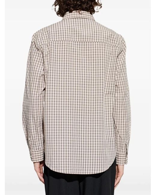 Burberry White Check-Pattern Shirt for men