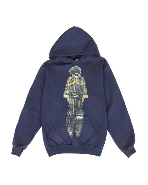 DRx FARMAxY FOR LN-CC Blue Graphic-Print Hoodie