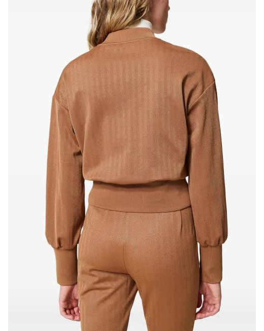 Twinset Brown Jacquard Bomber Jacket