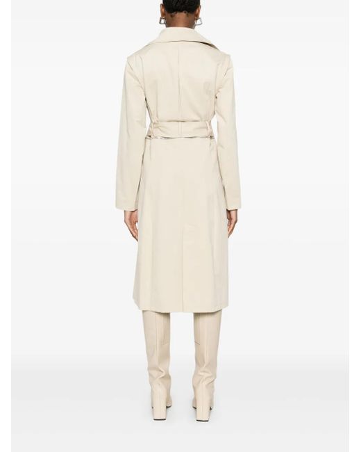 Patrizia Pepe Natural Zip-Up Trench Coat