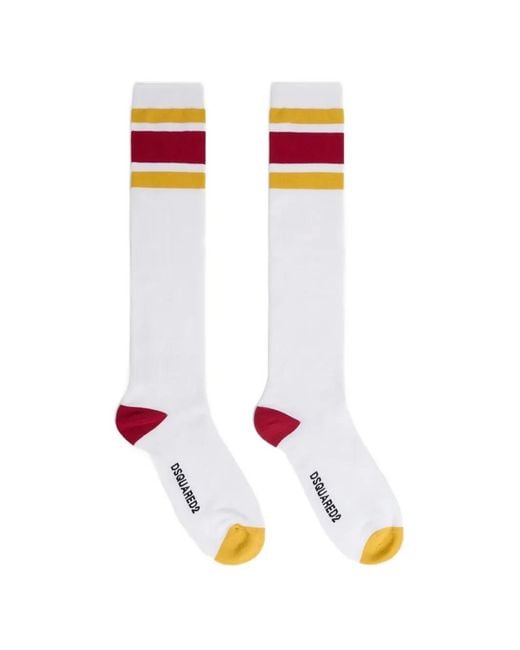 DSquared² White College High Socks for men