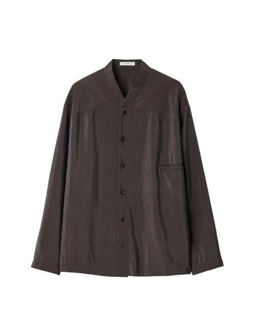 Lemaire Brown V-Neck Shirt for men