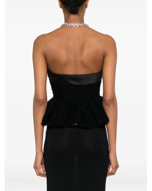 Viktor & Rolf Black Tulle Ruffle Strapless Top