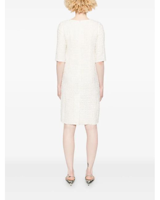 Vestido corto de bouclé Charlott de color White