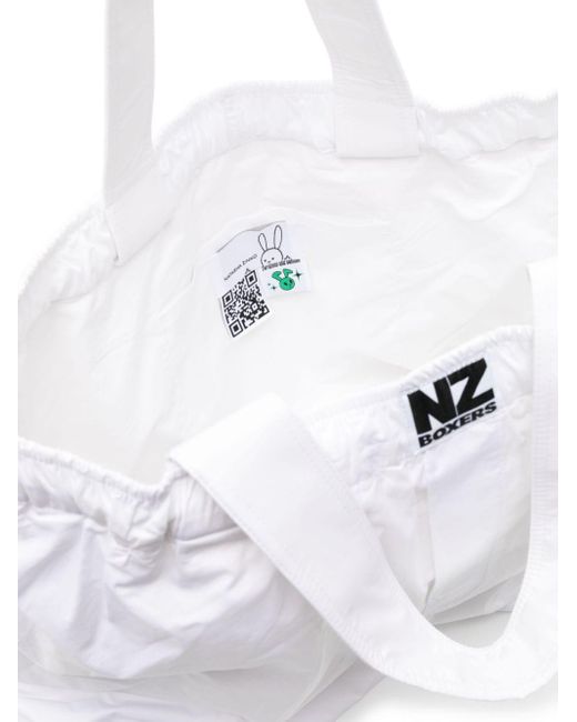 Natasha Zinko White Cotton Tote Bag