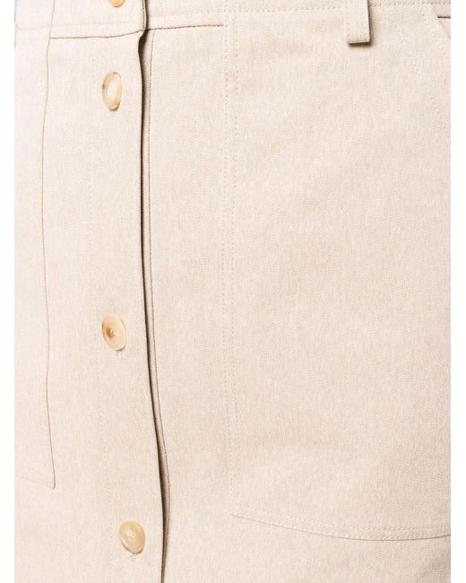 Moschino Natural Button-Up Midi Skirt