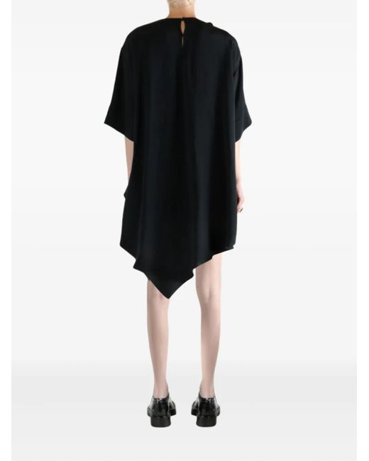 Givenchy Black Ruffled Asymmetric Midi Dress