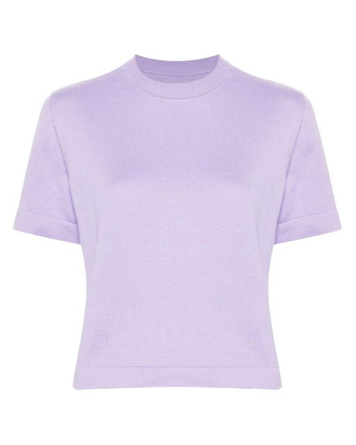 Cordera Purple Fine-knit Cotton T-shirt