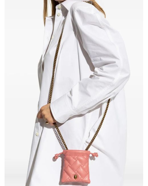 Kurt Geiger Pink Micro Kensington Quilted Purse