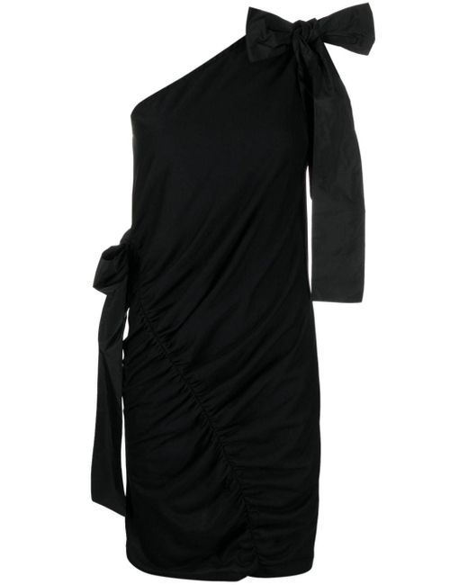 MSGM Black Minikleid im One-Shoulder-Design