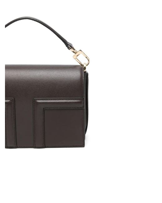 Totême Black Mini T-Flap Tote Bag