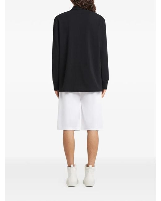 Courreges Blue Long-Sleeve Logo-Detail Polo Shirt