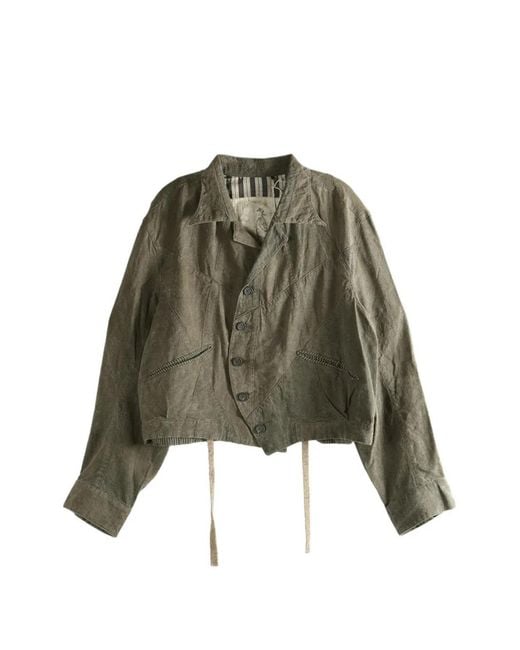 Ziggy Chen Green Seam-Embellished Jacket for men