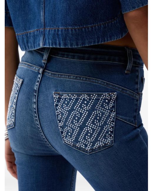 Liu Jo Blue Appliquéd Skinny Jeans