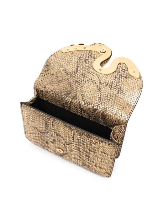 Roberto Cavalli Brown Mini Sac À Motif Peau De Serpent