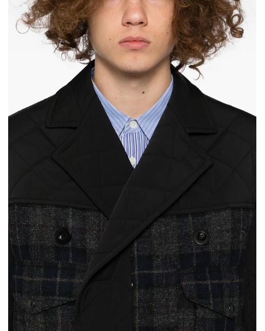 Junya Watanabe Black X Filson Checked Quilted Coat for men