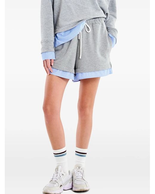 ViCOLO Blue Layered-Effect Drawstring Shorts