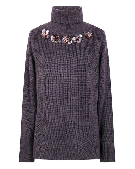 Pull Brodé De Sequins P.A.R.O.S.H. en coloris Purple