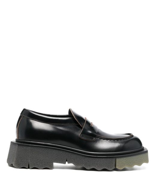 Off-White c/o Virgil Abloh Leather Calf Sponge Loafers in Black | Lyst UK