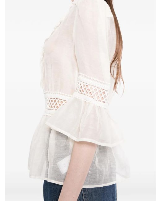 We Are Kindred White Peplum-Hem Blouse