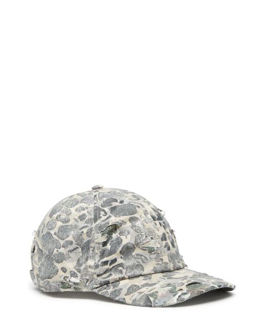 DIESEL White C-steven Camouflage-pattern Cap for men