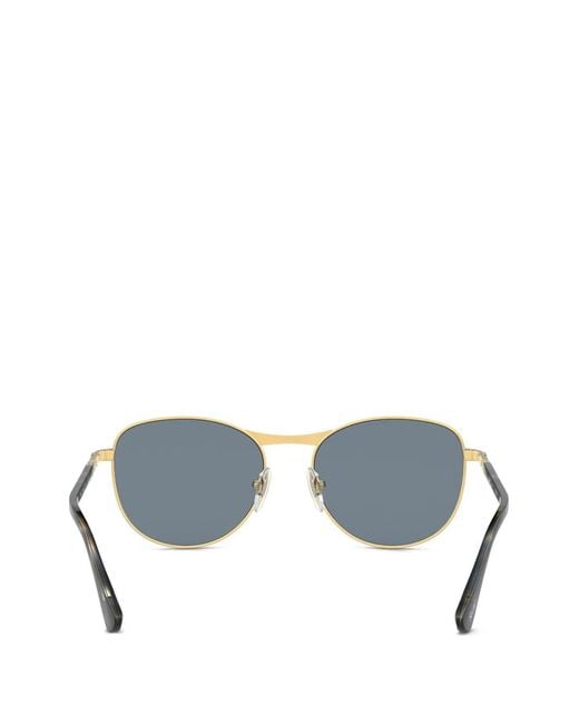 Persol Gray Diamond-Pattern Geometric-Frame Sunglasses