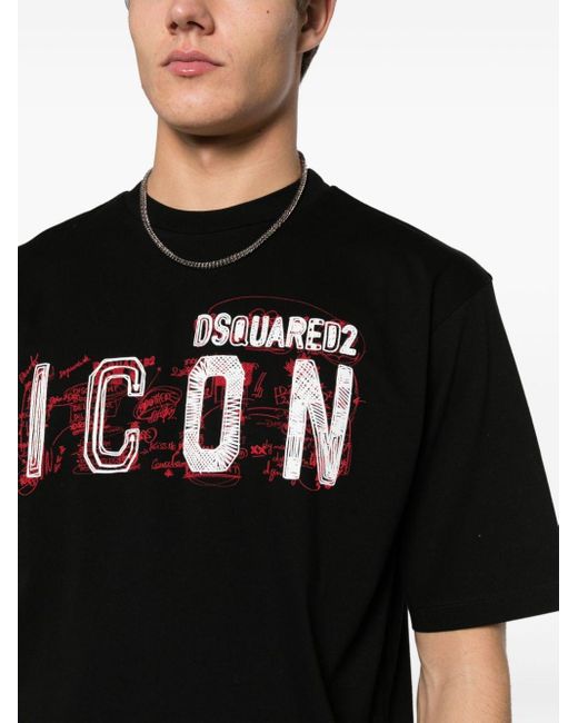 DSquared² Black Cotton Jersey T-shirt for men