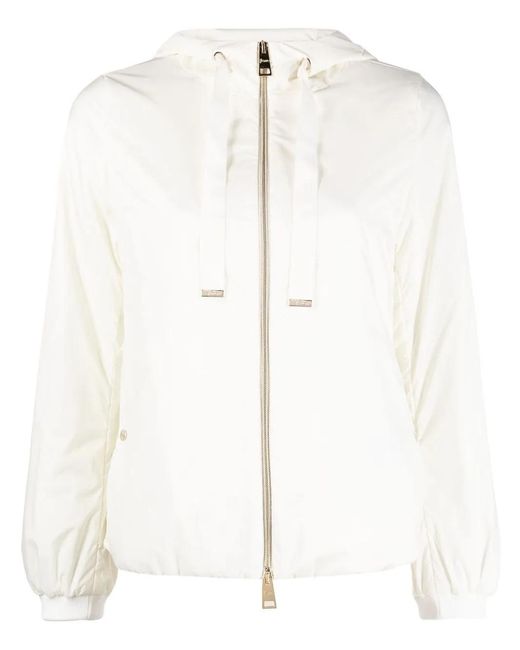 Herno White Drawstring-Fastening Jacket
