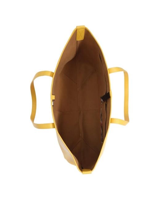 Bimba Y Lola Yellow Large Tartan Shopper Bag