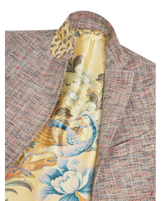 Etro Brown Notched-lapel Single-breasted Blazer for men