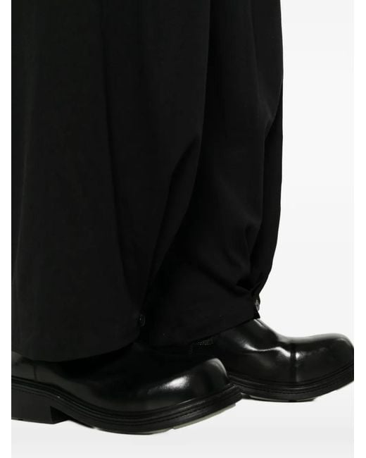 Ma+ Black Wrap-Front Wide-Leg Trousers for men