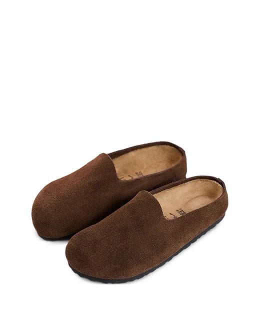 Birkenstock Brown Suede Slip-On Slippers