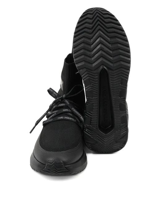 Zapatillas estilo calcetín con cordones Karl Lagerfeld de hombre de color Black