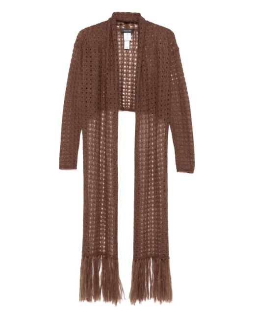 Fabiana Filippi Brown Tie-Front Open-Knit Cardigan
