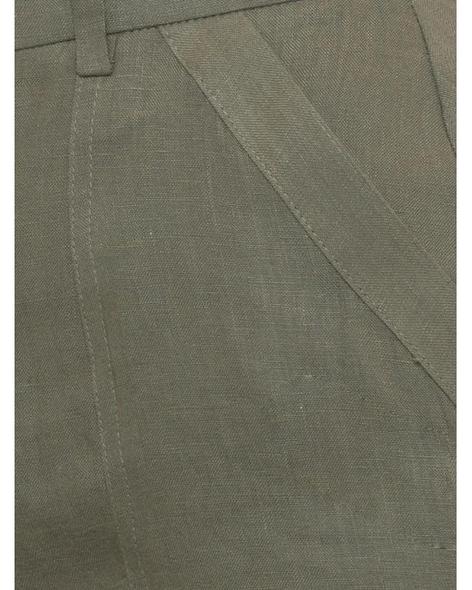 Emme Green Linen Tailored Bermuda Shorts