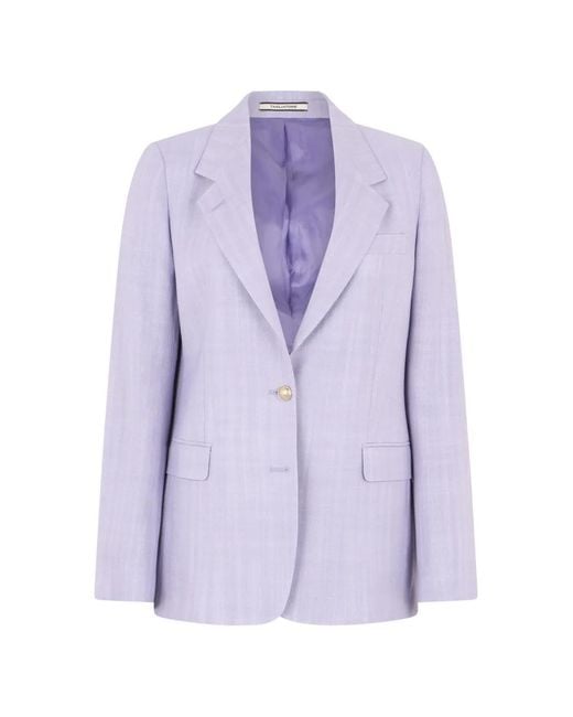 Tagliatore Purple Single-Breasted Notched-Lapels Blazer